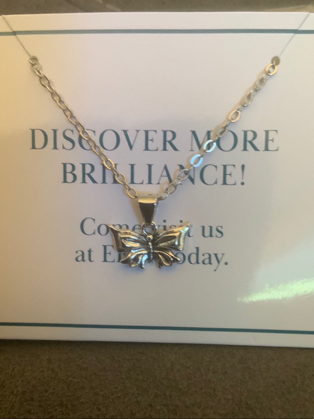 Silver Butterfly Pendant Necklace - Women Jewelry
